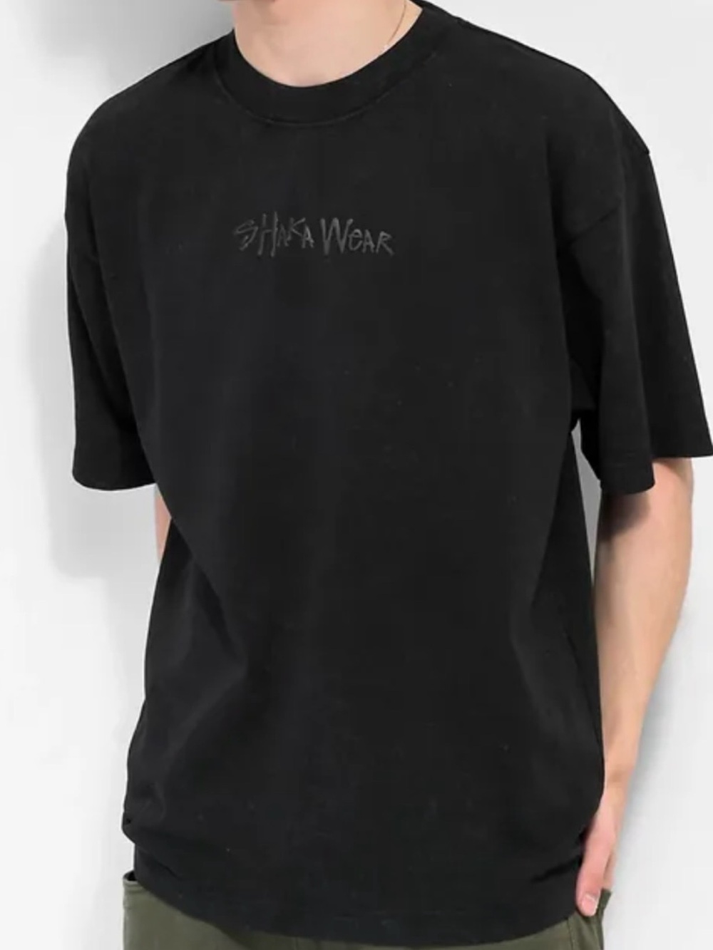 Shaka Wear Black Puff Print Tee